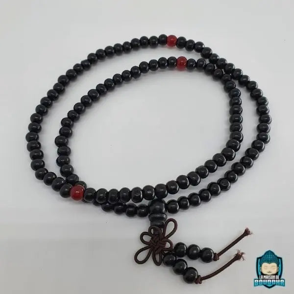 Mala Tibétain Bois de Santal Noir 6mm Pour Homme et Femme Mala Tibétain La Maison de Bouddha