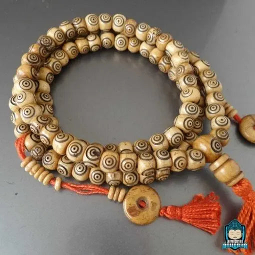 Mala Tibétain Os  La Maison de Bouddha