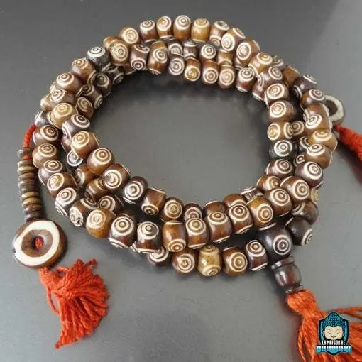 Mala Tibétain Os  La Maison de Bouddha