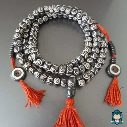 Mala Tibétain Os  La Maison de Bouddha