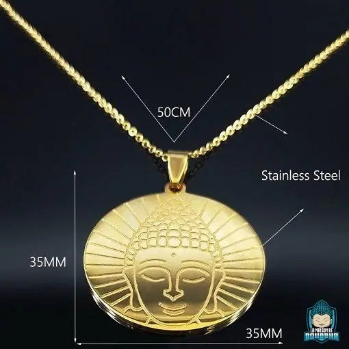 Collier Pendentif Bouddha Argenté Vintage - Chaîne Délicate Longueur Ajustable, Unisexe - 3
