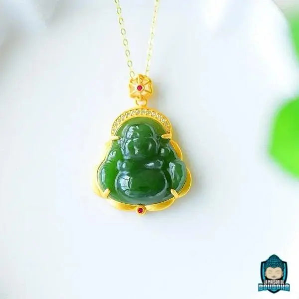 Pendentif Bouddha Jade et Or