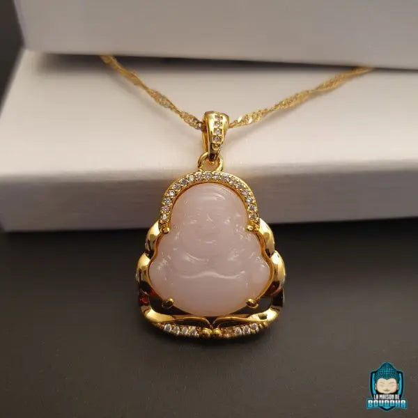 Pendentif-Bouddha-chinois-Quartz-Rose-et-chaine-torsadee-Or-18k-La-Maison-de-Bouddha