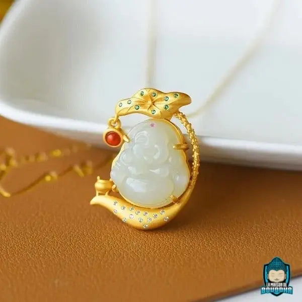 Pendentif Bouddha en Jade Blanc