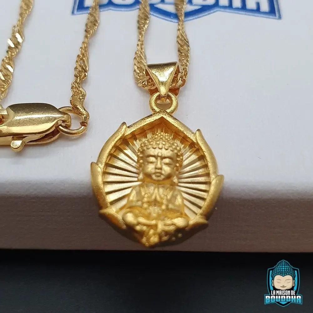 Petit Pendentif Bouddha Doré  La Maison de Bouddha
