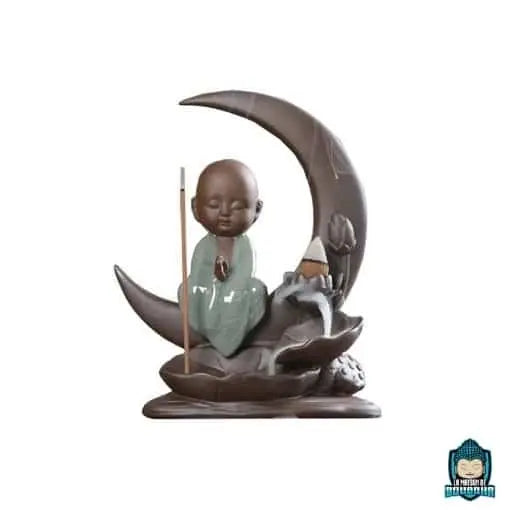 Porte Encens Moine Bouddhiste Croissant de Lune  La Maison de Bouddha