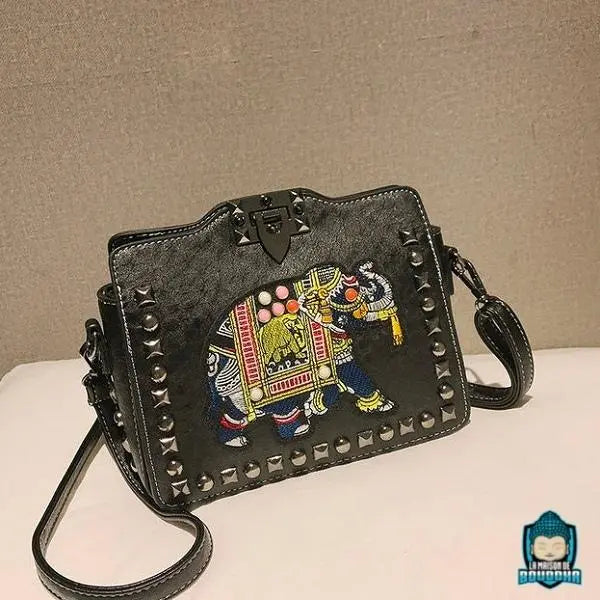 Sac à Bandoulière Ethnique Motif Éléphant Sacs à main La Maison de Bouddha
