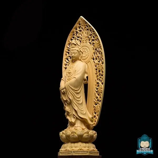 Statue Bodhisattva Guanyin En Buis Sculptures et statues La Maison de Bouddha