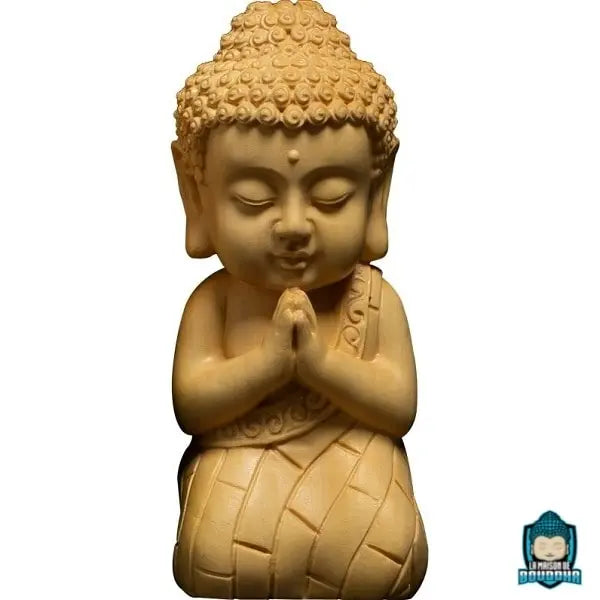 Statue Bouddha Amitabha en Bois de Buis Figurines La Maison de Bouddha