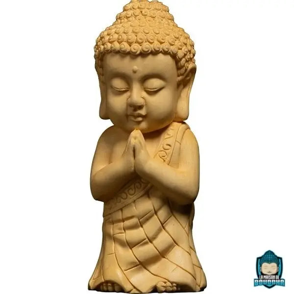 Statue Bouddha Amitabha en Bois de Buis Figurines La Maison de Bouddha