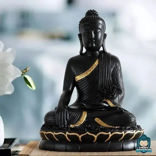 Statue Bouddha Assis Noir 200044142 La Maison de Bouddha