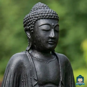 Statuette Bouddha Assis Résine Noir 42cm  La Maison de Bouddha