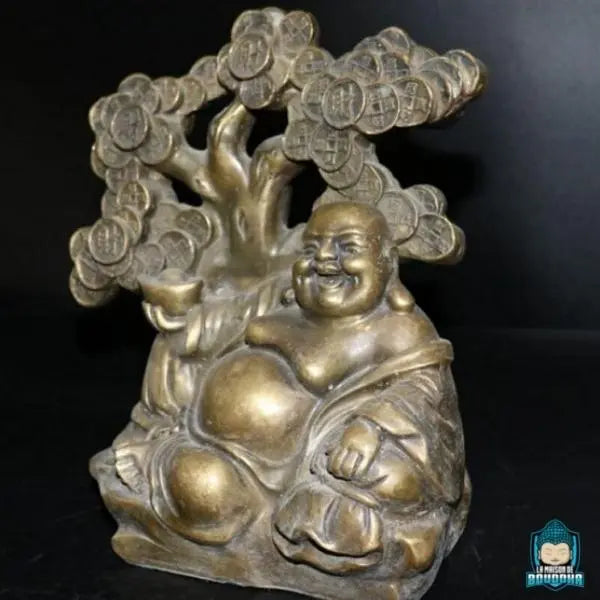 Statuette Bouddha Rieur avec Chapelet - Porte-Bonheur Rempli de Statuette Bouddha Rieur avec Chapelet - Porte-Bonheur Rempli de