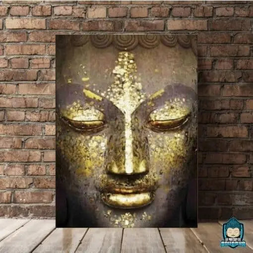 Acheter Cadre en bois massif doré bouddha seigneur peinture sur toile  abstraite bouddha toile affiche religieuse et impression mur art photos  pour salon