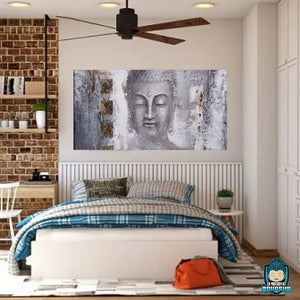 Tableau-bouddha-gris-toile-abstraite-Poster-toile-une-piece-bouddha-gris-abstrait-imprimee-canvas-poly-coton