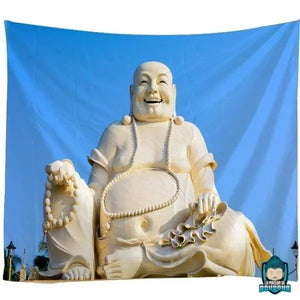 Tapisserie-Murale-Bouddha-Rieur-tenture-toile-en-polyester
