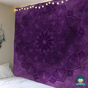 Tapisserie-Style-Mandala-couleur-imprime-violet-en-polyester