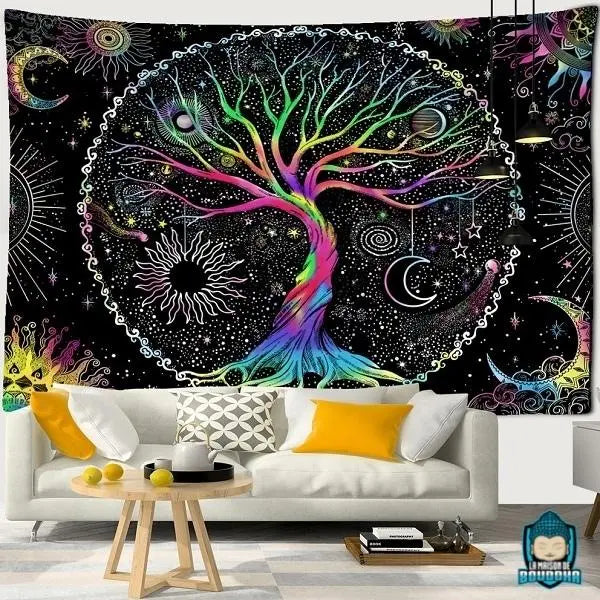 Tenture-Arbre-de-Vie-couleurs-en-polyester
