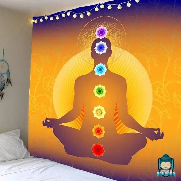 PLGG Chakras et mantras – Poster sur toile Chakra Yoga Mudras Décoration murale pour salon, chambre à coucher, 50 x 75 cm, sans cadre