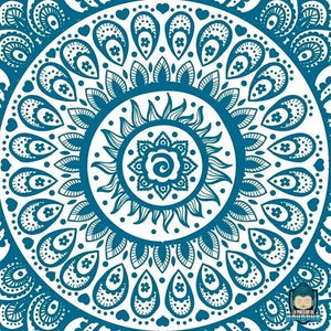 Tenture-Murale-Bleue-mandala-de-meditation-tapisserie-imprimee-en-polyester