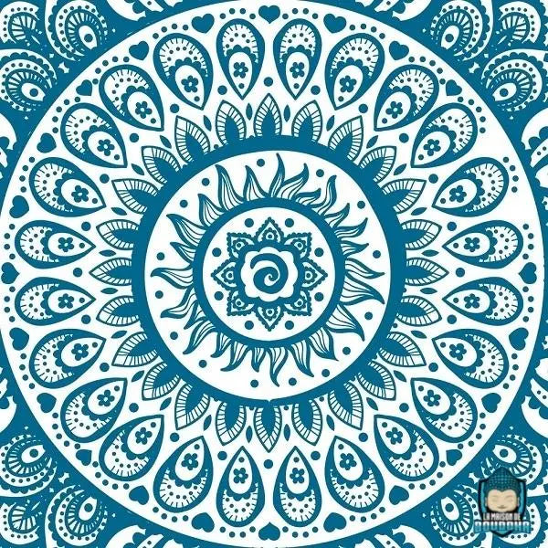 Tenture murale en coton Mandala Bleu – Karma Yoga Shop