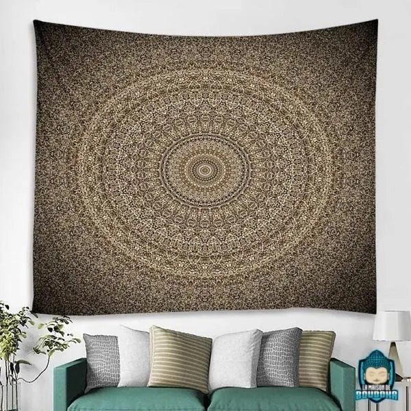 Tenture-Murale-Indienne-Mandala-en-polyester-couleur-marron-La-Maison-de-Bouddha
