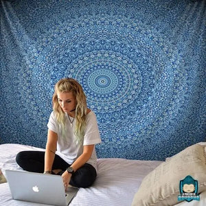Tenture Murale Mandala Bleu