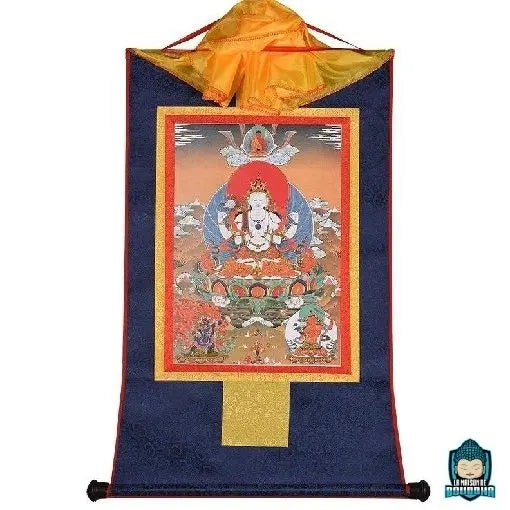 Thangka-Avalokiteshvara-bouddhiste-déroulant-La-Maison-de-Bouddha