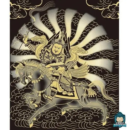 Thangka-Bouddhiste-Gesar-toile-en-coton-canva