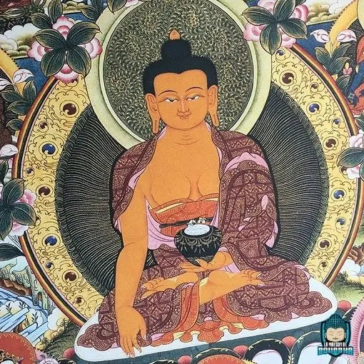 Toile Tibétaine bouddha Shakyamuni  La Maison de Bouddha