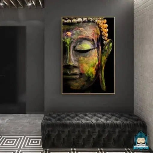 Toile Visage de Bouddha Peint  La Maison de Bouddha