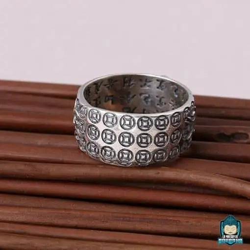 Bague de protection tibétaine en argent  La Maison de Bouddha