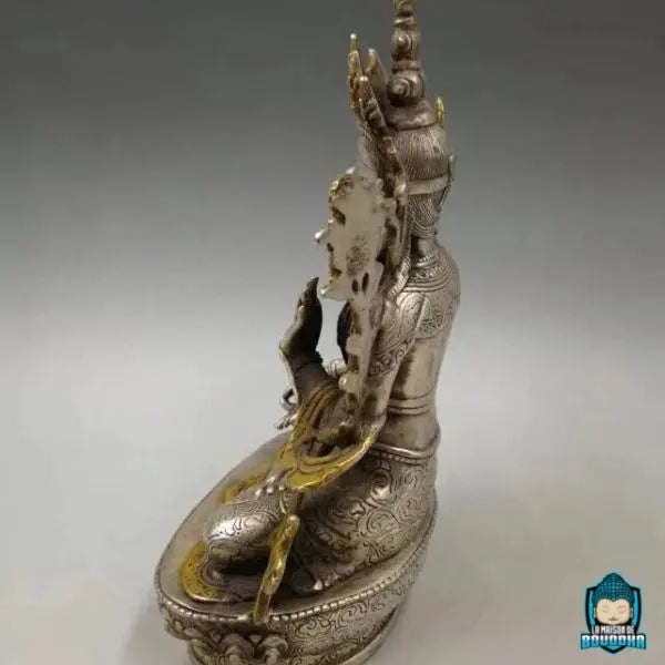 Statuette Tara Verte en Métal